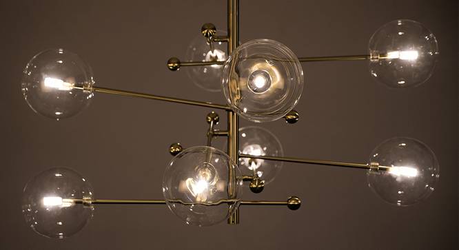 Cora Glass Hanging Light in Gold,Clear Colour (Gold) by Urban Ladder - Front View Design 1 - 866592