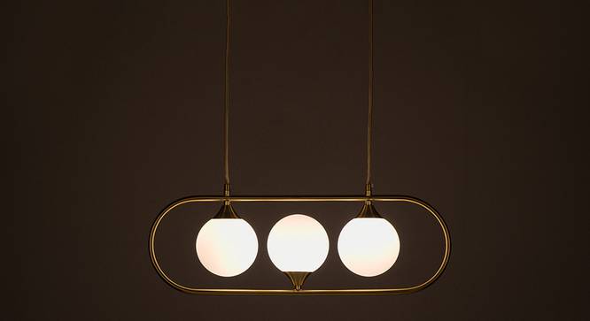 Amara Glass Hanging Light in Gold,White Colour (Multicolor) by Urban Ladder - Front View Design 1 - 866594