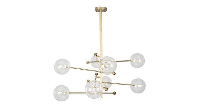 Cora Glass Hanging Light in Gold,Clear Colour (Gold) by Urban Ladder - Design 1 Side View - 866635