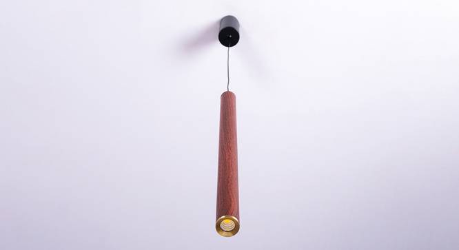 Sleek Solid Wood Hanging Light in Brown Colour (Brown) by Urban Ladder - Design 1 Side View - 866662
