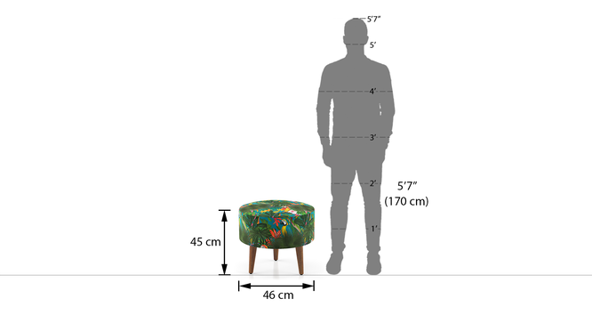 Petunia Stools (Teak Finish) by Urban Ladder - Dimension Design 1 - 