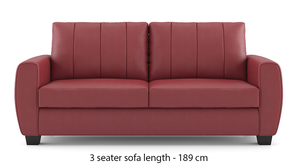 Luna Leatherette Sofa (Garnet Red)