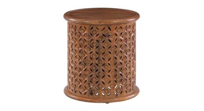 Baxter Mango Wooden Terrecota Foloral Carved End Table / Side Table (Distressed Finish) by Urban Ladder - - 
