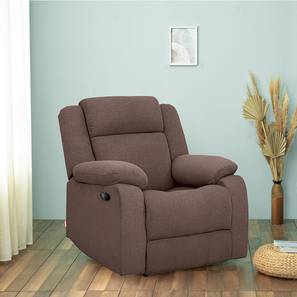 1 Seater Recliners Design Avalon Fabric One Seater Manual Recliner in Brown Colour