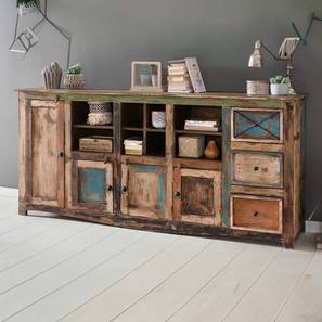 Crockery Unit Design Denver Solid Wood Sideboard in Distressed Finish