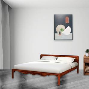 globally indian Isabella Solid Wood King Size Bed without Storage in Honey Oak Finish-picture-14