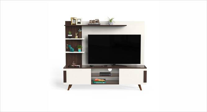 Rowlet Mini Engineered Wood TV Unit in Wenge & White Finish (Wenge & White Finish) by Urban Ladder - - 
