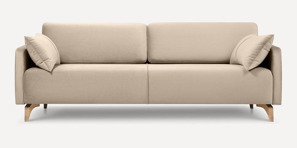 Roma Fabric Sofa (Cream) (Cream, 3-seater Custom Set - Sofas, None Standard Set - Sofas, Fabric Sofa Material, Regular Sofa Size, Regular Sofa Type) by Urban Ladder - - 