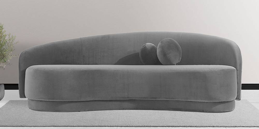 Tarron Fabric Sofa (Grey) (Grey, 3-seater Custom Set - Sofas, None Standard Set - Sofas, Fabric Sofa Material, Regular Sofa Size, Regular Sofa Type) by Urban Ladder - - 