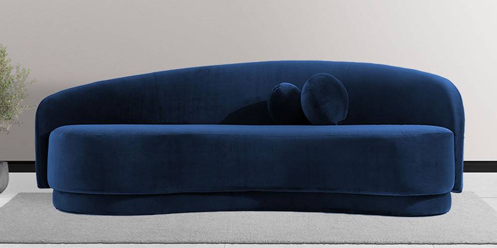 Tarron Fabric Sofa (Navy Blue) (Pink, 3-seater Custom Set - Sofas, None Standard Set - Sofas, Fabric Sofa Material, Regular Sofa Size, Regular Sofa Type) by Urban Ladder - - 