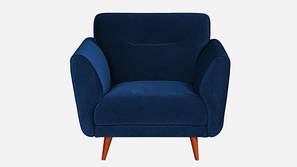 Mofasa 1 Seater Velvet Sofa in Navy Blue Color