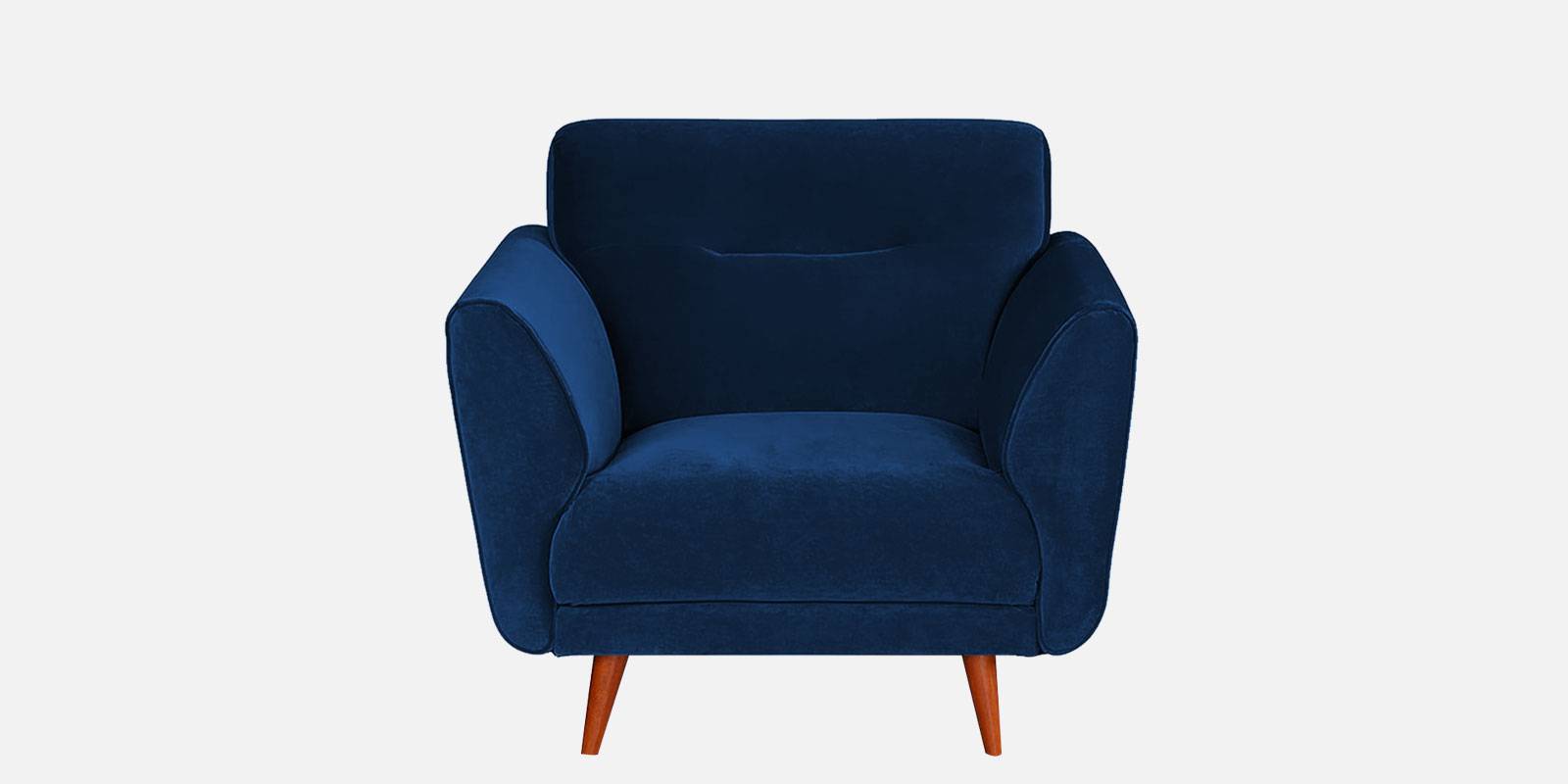 Mofasa 1 Seater Velvet Sofa in Navy Blue Color (Blue, 1-seater Custom Set - Sofas, None Standard Set - Sofas, Fabric Sofa Material, Regular Sofa Size, Regular Sofa Type) by Urban Ladder - - 