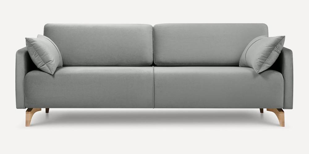 Roma Fabric Sofa (Grey) (Grey, 3-seater Custom Set - Sofas, None Standard Set - Sofas, Fabric Sofa Material, Regular Sofa Size, Regular Sofa Type) by Urban Ladder - - 