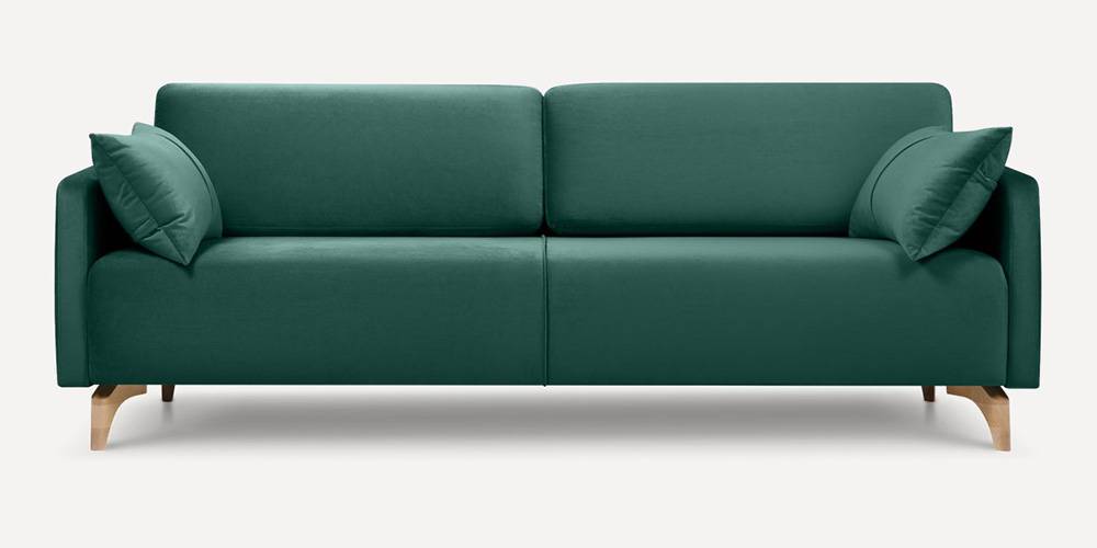 Roma Fabric Sofa (Green) (Green, 3-seater Custom Set - Sofas, None Standard Set - Sofas, Fabric Sofa Material, Regular Sofa Size, Regular Sofa Type) by Urban Ladder - - 