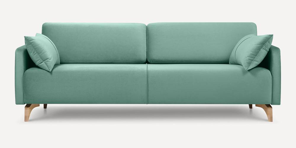 Roma Fabric Sofa (Pink) (Green, 3-seater Custom Set - Sofas, None Standard Set - Sofas, Fabric Sofa Material, Regular Sofa Size, Regular Sofa Type) by Urban Ladder - - 