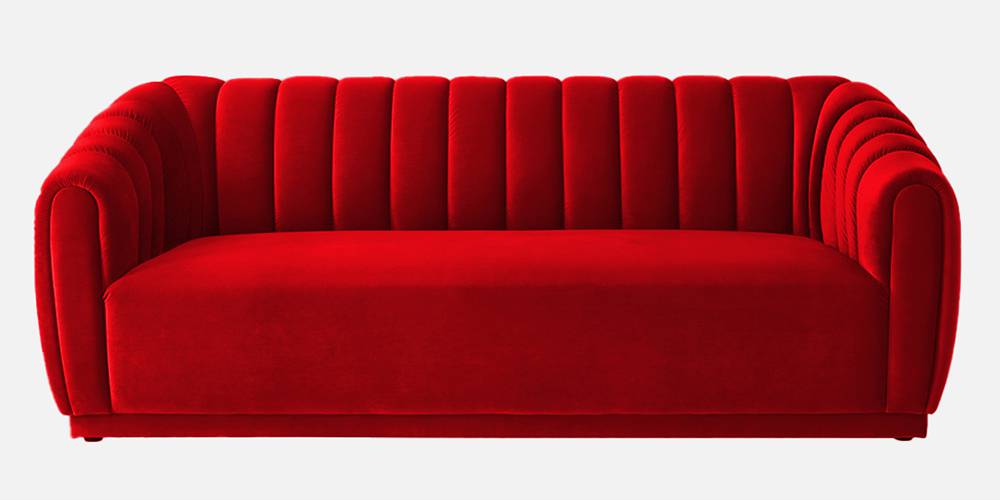 Rosa Fabric Sofa (Red) (Red, 3-seater Custom Set - Sofas, None Standard Set - Sofas, Fabric Sofa Material, Regular Sofa Size, Regular Sofa Type) by Urban Ladder - - 