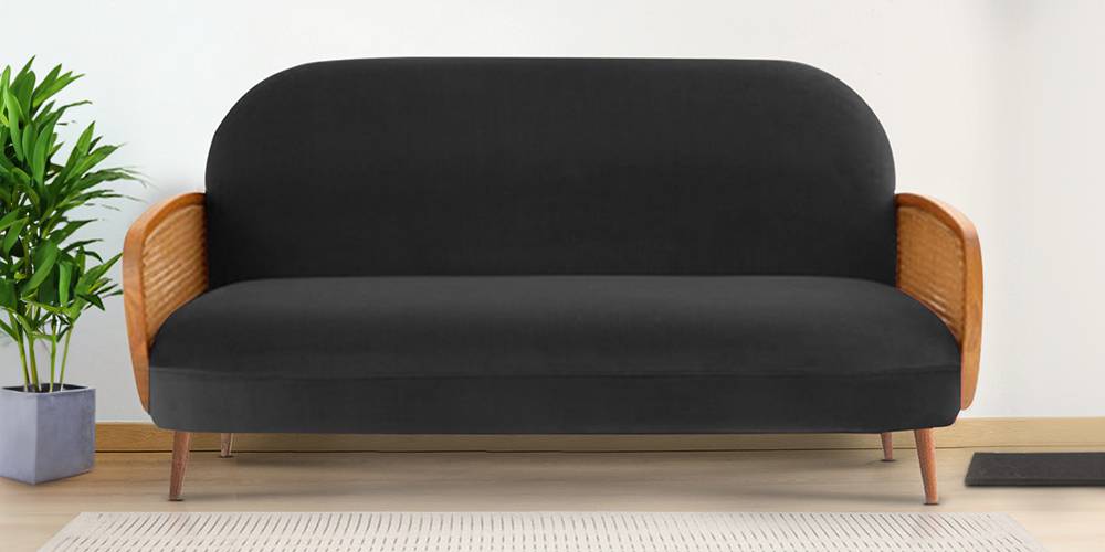 Holden Fabric Sofa (Black) (Black, 3-seater Custom Set - Sofas, None Standard Set - Sofas, Fabric Sofa Material, Regular Sofa Size, Regular Sofa Type) by Urban Ladder - - 