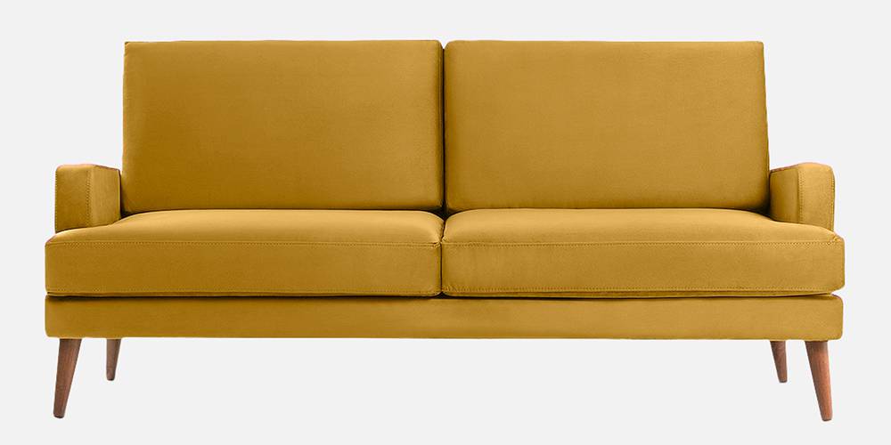 Alife Fabric Sofa (Yellow) (Yellow, 3-seater Custom Set - Sofas, None Standard Set - Sofas, Fabric Sofa Material, Regular Sofa Size, Regular Sofa Type) by Urban Ladder - - 