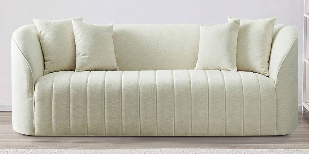 Baiwang Fabric Sofa (Cream) (Cream, 3-seater Custom Set - Sofas, None Standard Set - Sofas, Fabric Sofa Material, Regular Sofa Size, Regular Sofa Type) by Urban Ladder - - 
