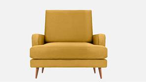 Alife 1 Seater Velvet Sofa in Yellow Color