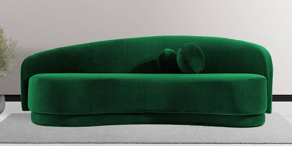Tarron Fabric Sofa (Green) (Green, 3-seater Custom Set - Sofas, None Standard Set - Sofas, Fabric Sofa Material, Regular Sofa Size, Regular Sofa Type) by Urban Ladder - - 