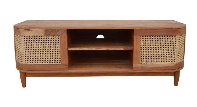 Carnegie Solid Wood TV Console (Natural Finish) by Urban Ladder - Front View Design 1 - 