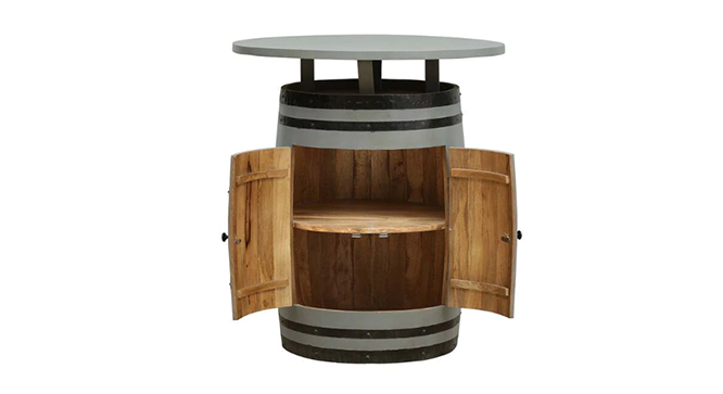 Nisha Solid Wood Bar Cabinet (Grey Finish) by Urban Ladder - Design 1 - 