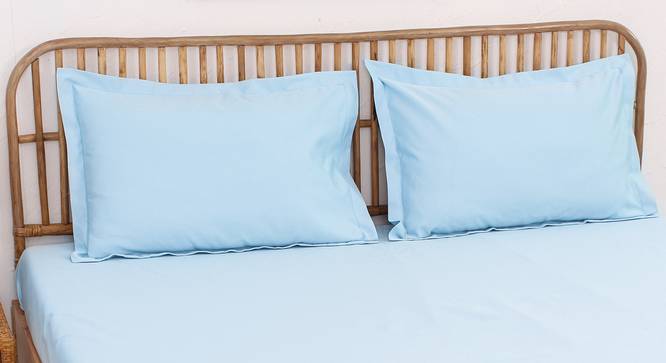 Juniper Cotton Bedsheet Set (Blue, Double Size) by Urban Ladder - Ground View Design 1 - 869939