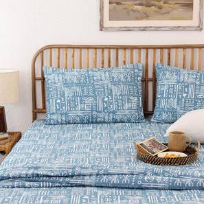 Bedsheets Design Blue 144 TC Cotton King Size Bedsheet