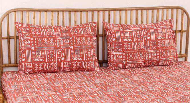 Gamathi Cotton Bedsheet Set (Brown, Double Size) by Urban Ladder - Ground View Design 1 - 870015
