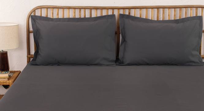 Pepper Cotton Bedsheet Set (Grey, Double Size) by Urban Ladder - Design 1 Side View - 870049