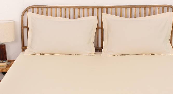 Sesame Fitted Cotton Bedsheet Set (White, Single Size) by Urban Ladder - Design 1 Side View - 870075