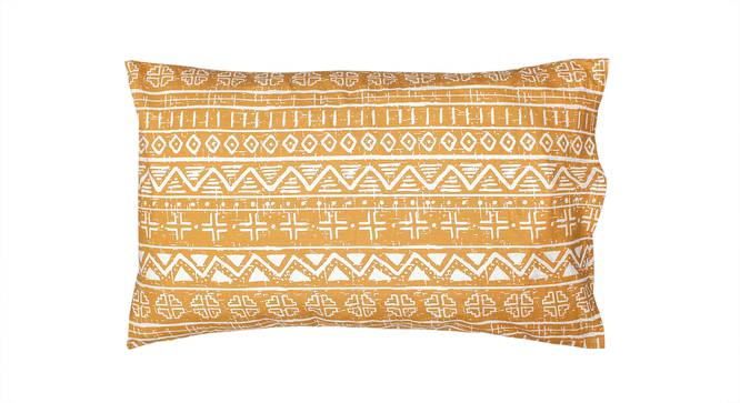 Kullu Patti Cotton Bedsheet Set (Yellow, King Size) by Urban Ladder - Rear View Design 1 - 870130