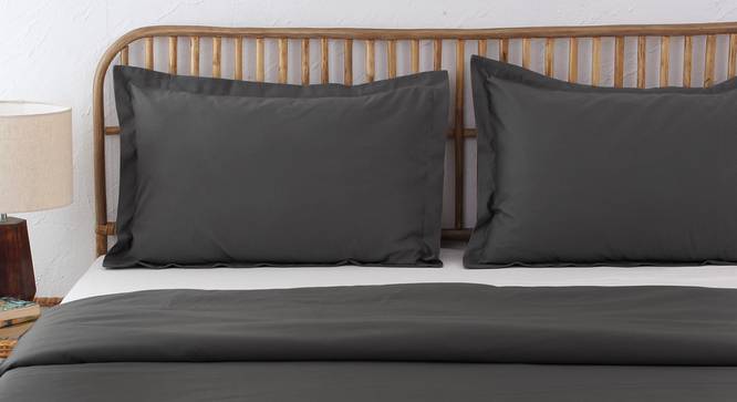 Pepper Fabric Duvet Cover (Grey, Single Size) by Urban Ladder - Design 1 Side View - 870248