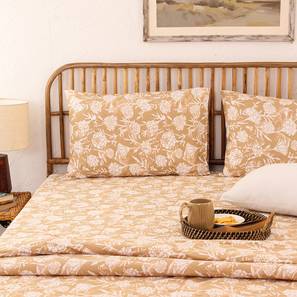 Beige 144 TC Cotton Double Size Bedsheet-image-7