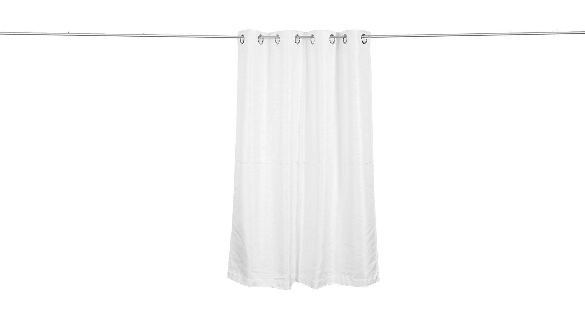 White Polyester Semi Sheer Window Curtain Urban Ladder