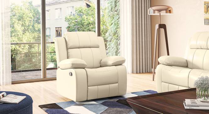 Griffin Recliner (One Seater, Ancient Ivory Cream) by Urban Ladder - - 
