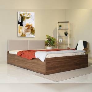Direct Factory To Home Symphoney Design Lush Engineered Wood Queen Size Box Storage Upholstered Bed in Walnut Finish