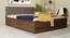 Lush Queen Engineered Wood Bed Design 7 (Walnut Finish, Queen Bed Size, Light Grey, Box Storage Type) by Urban Ladder - Front View Design 1 - 871914