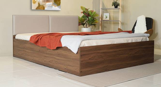 Lush Queen Engineered Wood Bed Design 10 (Walnut Finish, Brown, Queen Bed Size, Box Storage Type) by Urban Ladder - Front View Design 1 - 871915
