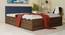 Lush Queen Engineered Wood Bed Design 11 (Walnut Finish, Queen Bed Size, Navy Blue, Box Storage Type) by Urban Ladder - Front View Design 1 - 871916