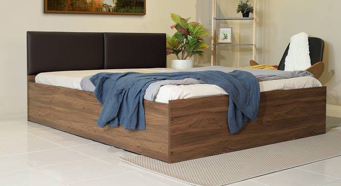 Lush Queen Engineered Wood Bed Design 13 (Walnut Finish, Queen Bed Size, Dark Brown, Box Storage Type) by Urban Ladder - Front View Design 1 - 871917