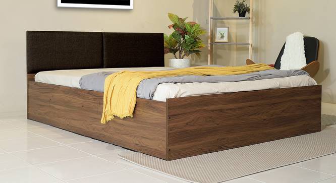 Lush Queen Engineered Wood Bed Design 19 (Walnut Finish, Queen Bed Size, Dark Brown, Box Storage Type) by Urban Ladder - Front View Design 1 - 871918
