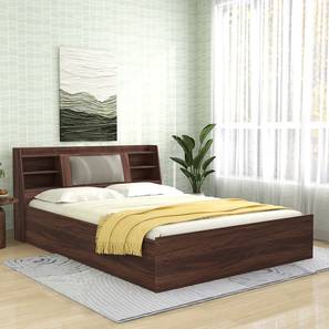 Direct Factory To Home Symphoney Design Lavish Engineered Wood Queen Size Box Storage Upholstered Bed in Walnut Finish