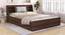 Lavish Center Queen Engineered Wood Bed Design 2 (Walnut Finish, Queen Bed Size, Light Grey, Box Storage Type) by Urban Ladder - Front View Design 1 - 871970