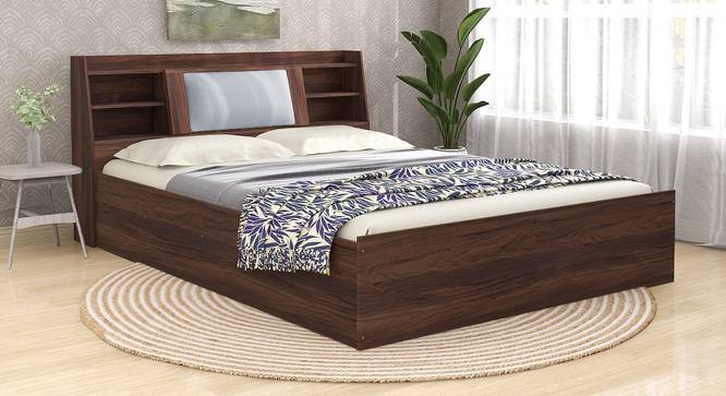 Lavish Center Queen Engineered Wood Bed Design 8 (Walnut Finish, Queen Bed Size, Light Grey, Box Storage Type) by Urban Ladder - Front View Design 1 - 871976