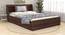 Lavish Center Queen Engineered Wood Bed Design 8 (Walnut Finish, Queen Bed Size, Light Grey, Box Storage Type) by Urban Ladder - Front View Design 1 - 871976