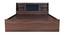 Lavish Center Queen Engineered Wood Bed Design 1 (Walnut Finish, Queen Bed Size, Navy Blue, Box Storage Type) by Urban Ladder - Ground View Design 1 - 871989