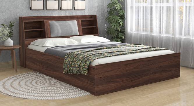 Lavish Center Queen Engineered Wood Bed Design 9 (Walnut Finish, Grey, Queen Bed Size, Box Storage Type) by Urban Ladder - Front View Design 1 - 872034