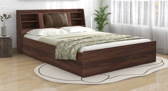 Lavish Center Queen Engineered Wood Bed Design 10 (Walnut Finish, Queen Bed Size, Light Brown, Box Storage Type) by Urban Ladder - Front View Design 1 - 872035